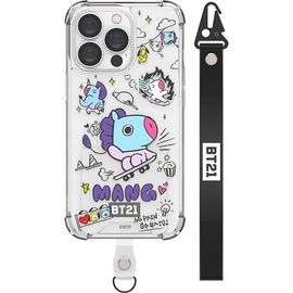 [S2B] BT21 Doodle Smart Tap Air Cushion Reinforced Case - Smartphone Bumper Strap iPhone Galaxy Case - Made in Korea